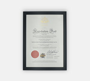 Titre de Noblesse pour Couples Baron & Baronne