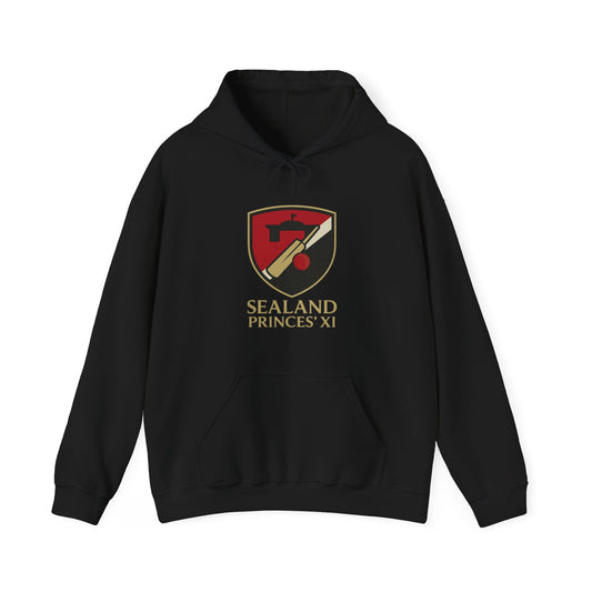 Sealand Princes' XI crest Hoodie | Red Shield Cricket Emblem