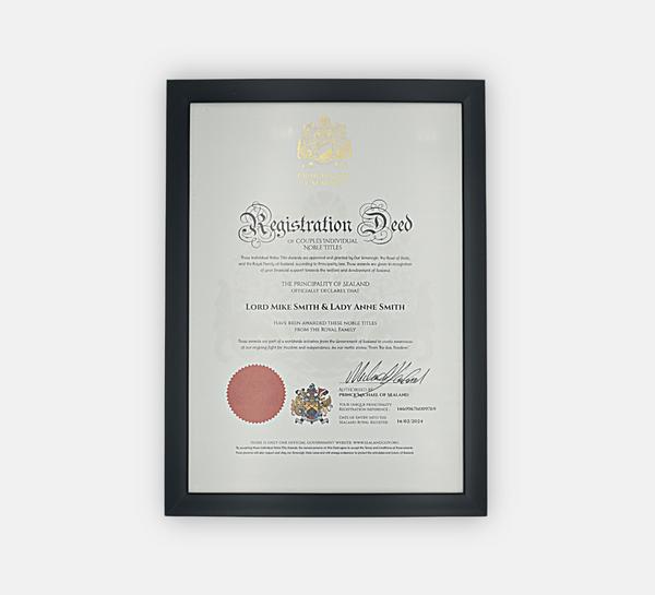 Female Nobility Titles | Principality Of Sealand – Principality of Sealand